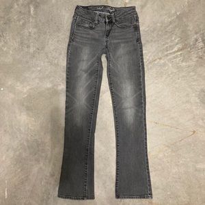 American Eagle black/ gray jeans. Like new Size 00